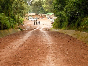 The muddy road to Mweka Gate